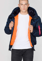 Alpha MA-1 Hooded Chaqueta, Rep.Blue, M para Hombre