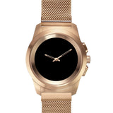 MyKronoz ZeTime Elite Reloj Inteligente híbrido 44mm con Agujas mecánicas sobre una Pantalla a Color táctil – Regular Cepillado Oro Rosa/Milanese