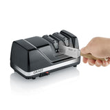 GRAEF Afilador de cuchillos de diamante CX110 con ángulo de afilado de 15°, afilador eléctrico con guía de cuchillas de elastómero, tecnología Dizor XV, discos de diamante para cuchillas asiáticas