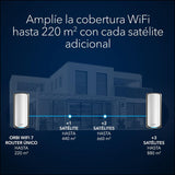 Netgear Orbi Satélite Mesh Adicional WiFi 7 Serie 970 Quad-Band RBE970 | Funciona con Orbi RBE972S y RBE973S |amplía la Cobertura up to 300 m2s |BE27000 802.11be (hasta 27Gbps)