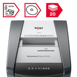 Rexel XP420+ Cross Cut Paper Shredder, Shreds 20 Sheets At Once, P4 Security Level, Jam-Free Technology, Office Use, 60 Litre Pull-Out Bin, Black, Momentum Extra Range, 2021421XEU