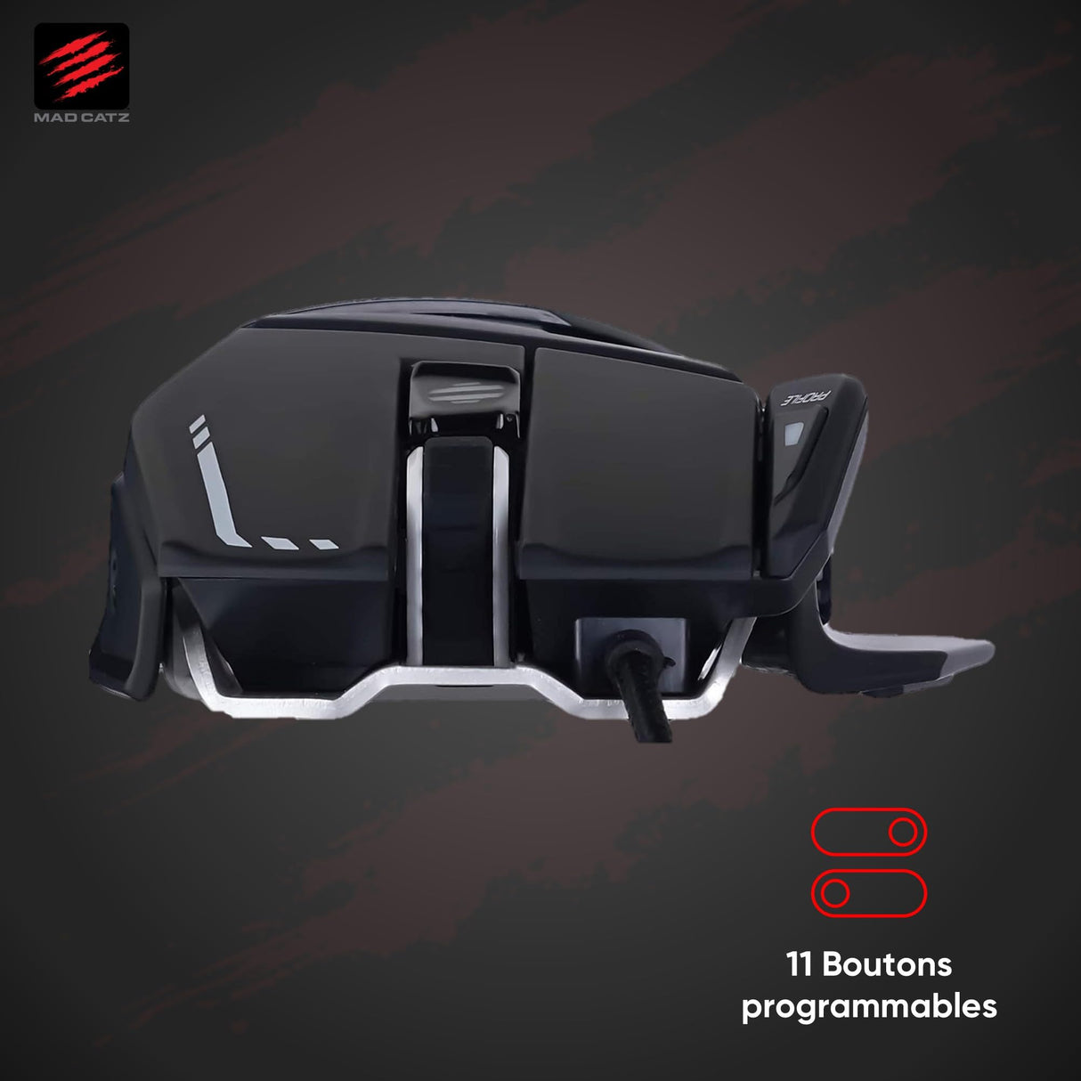 Mad Catz R.A.T. 6+ - Ratón (mano derecha, Óptico, USB, 12000 DPI, 12000 pps, Negro)