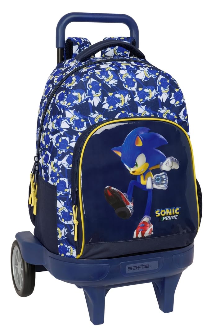 SONIC CITY - Mochila Grande con Ruedas, Compact Evolución, Extraíble, Ideal para Niños de Diferentes Edades, Cómoda y Versátil, Calidad y Resistencia, 33x22x45 cm
