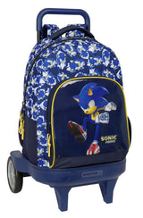 SONIC CITY - Mochila Grande con Ruedas, Compact Evolución, Extraíble, Ideal para Niños de Diferentes Edades, Cómoda y Versátil, Calidad y Resistencia, 33x22x45 cm