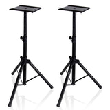 Pyle Soporte de Altavoz Monitor. Par de trípodes con Kit de Montaje. Ajustables en Altura de 86 a 134 cms. con Base de Metal Reforzado, Negro