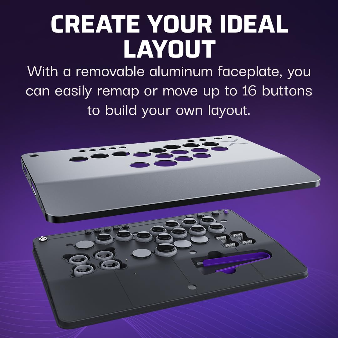 Turtle Beach Victrix Pro KO Leverless All Button Fight Stick, Officially Licensed for Xbox Series X|S, Xbox One, Windows 10/11 PC, Customizable eSports Tournament Ready Controller, Gray