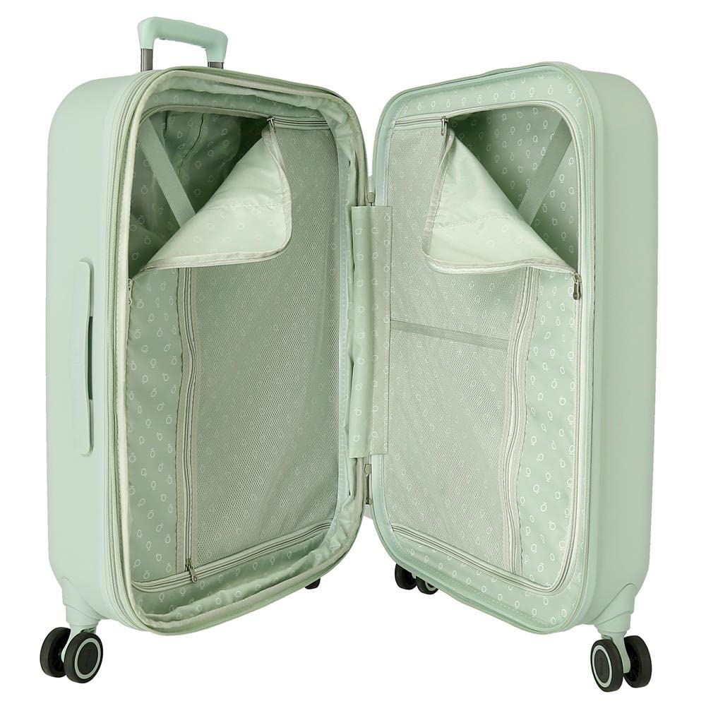 Enso Beautiful day Maleta mediana Verde 48x70x28 cms Rígida ABS Cierre TSA integrado 79L 4,32 kgs 4 Ruedas dobles