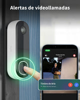 Arlo Essential 2K Videoportero WiFi + Timbre Inalámbrico Exterior Impermeable, Timbre Casa, Detector De Movimiento, Visión Nocturna, Audio Bidireccional, Prueba Arlo Secure Incluida, 1 Cámara, Blanca