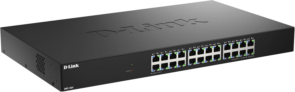 D-Link DMS-1024 Switch No Gestionado de 24 Puertos Multi-Gigabit – Ethernet 2.5G, Plug & Play, QoS, IGMP Snooping, EEE, Carcasa Metálica, Montaje en Rack