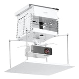 VEVOR Elevador de Proyector Motorizado Elevador de Proyector Eléctrico de Altura Ajustable de 1,5 m, Soporte de Techo para Proyector Oculto con Control Remoto y con Cable para Hogar, Oficina, Blanco