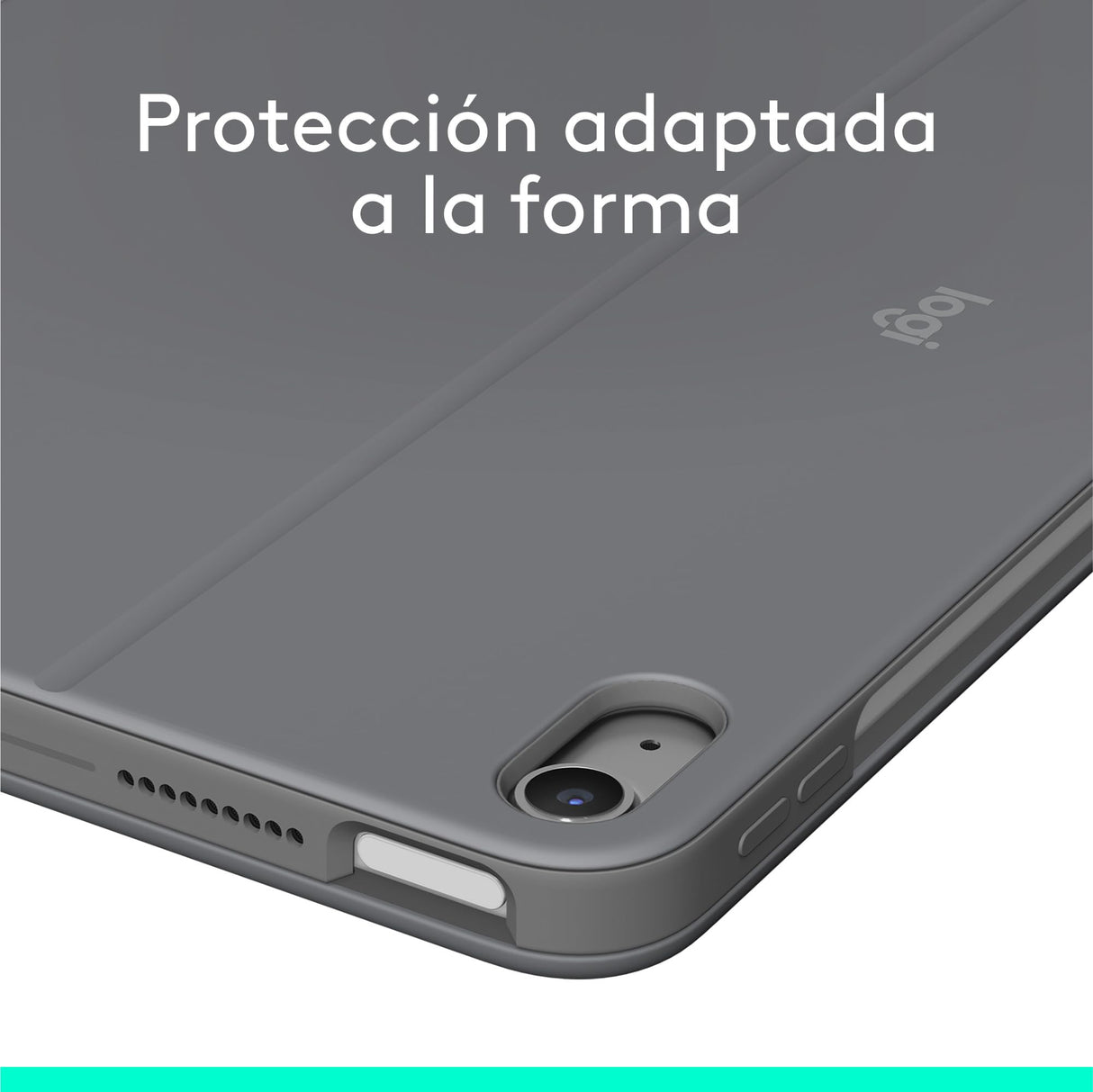 Logitech Combo Touch, iPad Air 11 in (M2 y M3), funda con teclado para iPad Air (5.a generación) - Teclado retroiluminado extraíble con soporte abatible, Disposición QWERTY Español - Gris