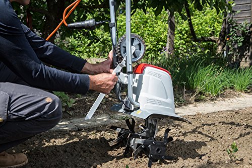IKRA motoazada eléctrica motocultor cultivador Fem 1500, Ancho útil 17-45cm, Profundidad 23cm, Incluye extirpador Manual