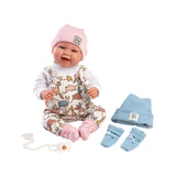 Llorens 1018481 Tina-Tino - Muñeca de bebé con Ojos Azules y Cuerpo Suave, Incluye Ropa de Cambio, Chupete y Cadena para Chupete, 44 cm