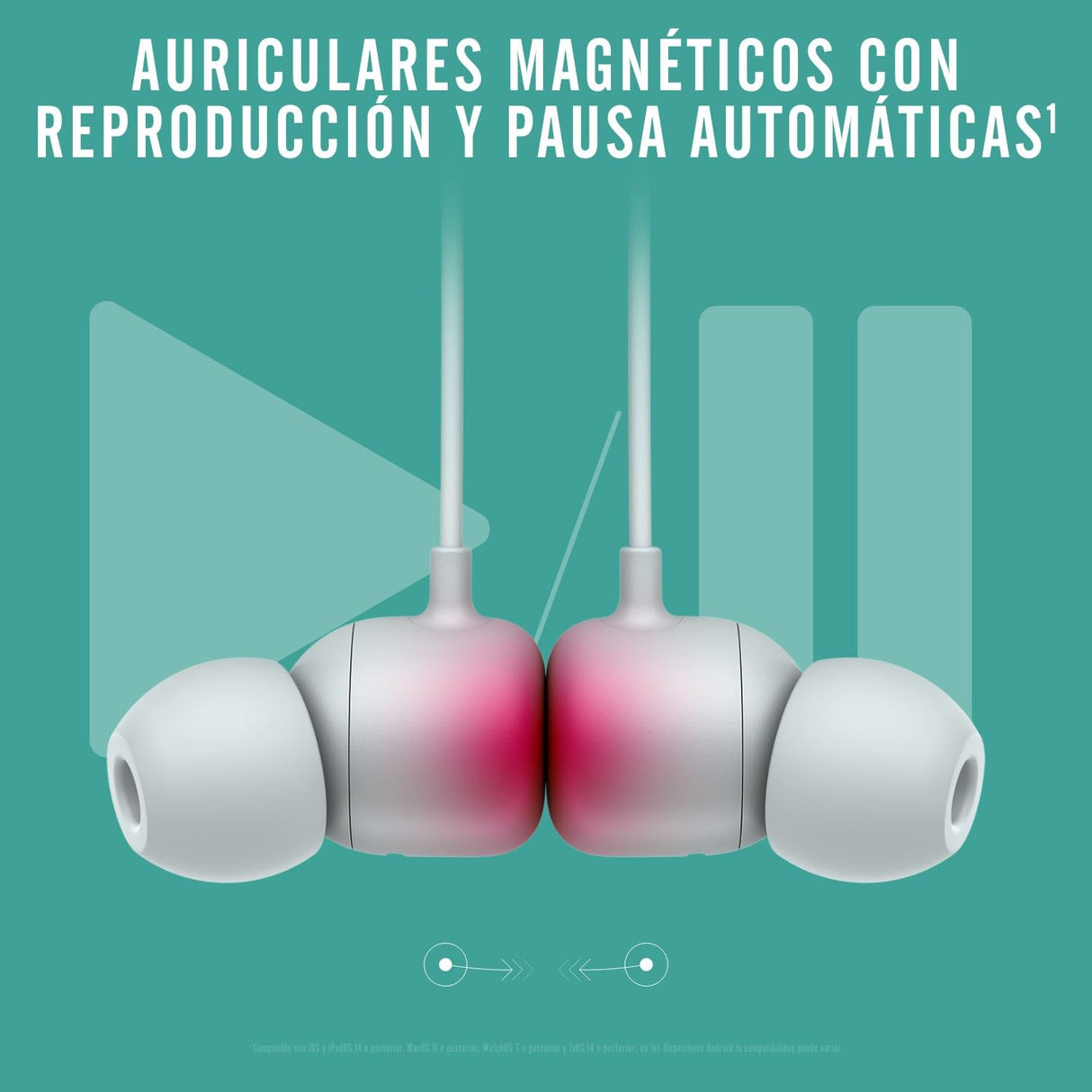 Beats Auriculares inalámbricos Flex – Chip Apple W1, Auriculares magnéticos, Bluetooth de Clase 1, 12 Horas de Sonido ininterrumpido - Gris