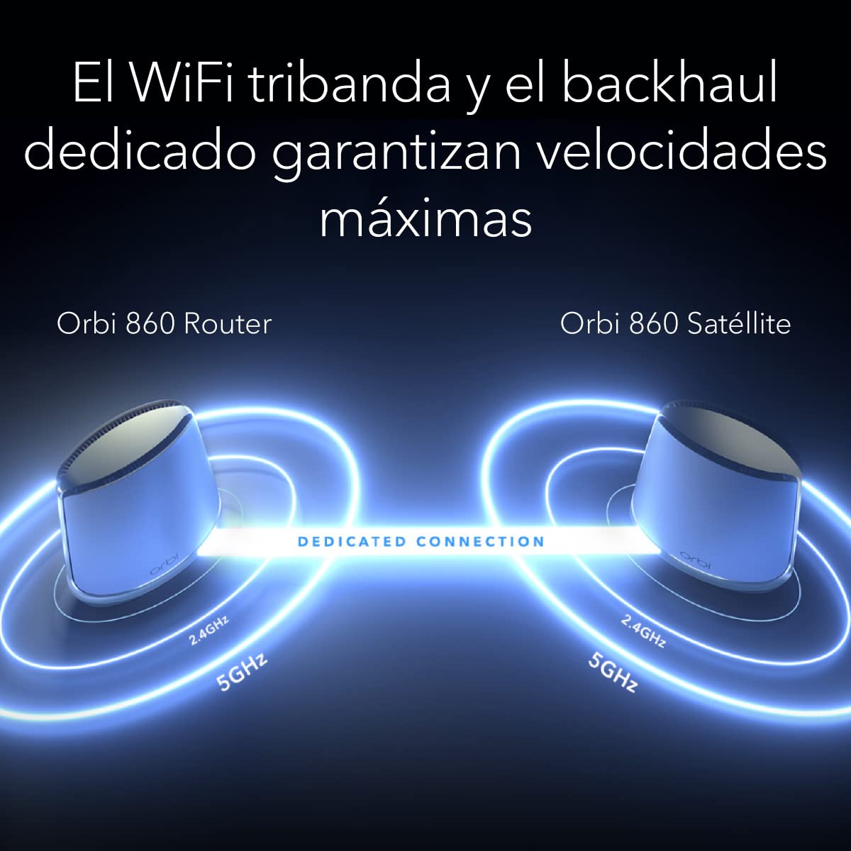 NETGEAR Orbi Mesh WiFi 6 (RBK862S) |WiFi Mesh Router con 1 satélites extensores | Cobertura Mesh Tribanda AX6000 para toda la casa de hasta 360 m2 y 100 Dispositivos