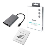 i-tec 3 Dual DisplayPort Video Adaptador para Thunderbolt 3 2X 4K 60Hz para MacOS Windows, Thunderbolt 3 a 2X displayport Adaptador
