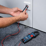 Bosch Professional Amperímetro de Gancho GMC 600-15 (Pinza amperimétrica True RMS, corriente alterna hasta 600 A, tensión hasta 600 V AC/DC, 2 x 1,5 V LR06 (AA), tiras métricas MS 90, bolsa)