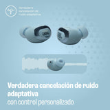 JBL Live Buds 3 Auriculares inalambricos de botón,True Wireless con cancelación de ruido adaptable, hasta 40 horas de reproducción, Bluetooth, audio de alta resolución, azul