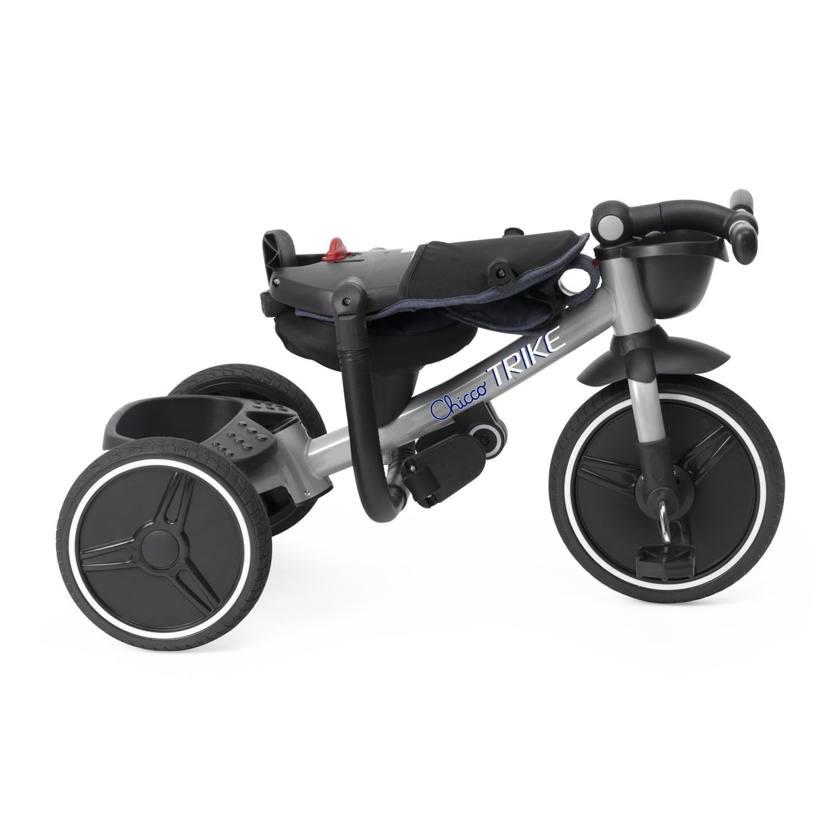 Chicco, 4in1 Trike Triciclo con Estructura de Metal, Ruedas Goma EVA, Cinturón de 4 Puntos, Manillar Telescópico y Capota Desmontable, Cochecito con Asiento Reversible, Cesta, Juguete 6 Meses - 5 Años