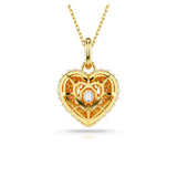 Swarovski Colgante Hyperbola, Corazón, Blanco, Baño tono oro