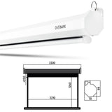 OVERMAX Screen Pantalla de proyección con trípode, Tres Patas, Ajuste de Altura de Pantalla y trípode, retracción automática de Pantalla con Resorte ((100'') 221 x 124 cm)