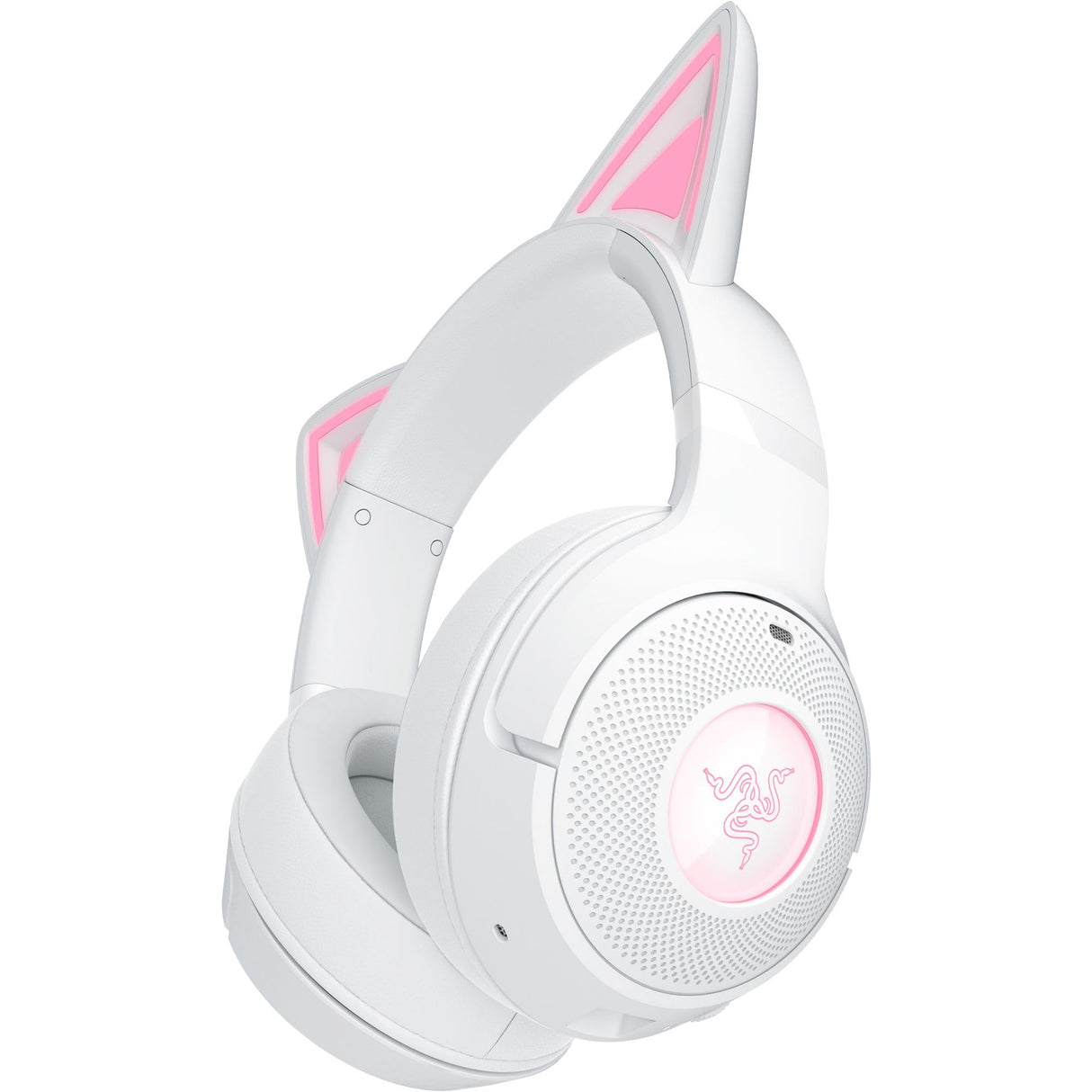 Razer Kraken Kitty V2 BT - Auriculares inalámbricos Bluetooth RGB con Orejas de Gatito para Juegos y Streaming (325g, Triforce de 40mm, Bluetooth 5.2, micrófonos con cancelación de Ruido) Blanco