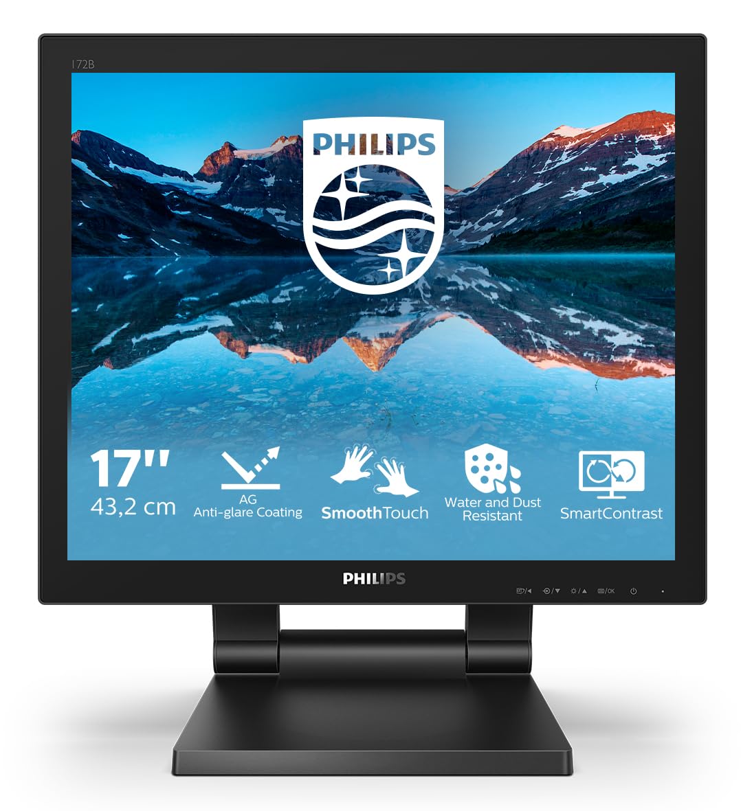 Philips 172B9TL Monitor 17 Pulgadas SXGA, 60Hz, TN, 1 ms GtG, Altura Ajustable, Altavoces (1280x1024, 1x HDMI 1.4, 1x DP 1.2, USB-Hub), Negro
