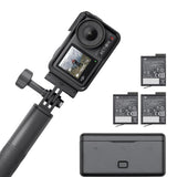 DJI Osmo Action 4 Pack Aventura: cámara deportiva 4K/120fps con sensor de 1/1.3pulgadas, D-Log M y 10 bits, campo de visión ultraamplio de 155º, hasta 7.5h con 3 baterías adicionales para grabar vlogs