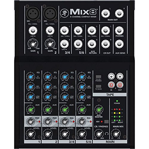 MACKIE Mix8 mezclador analógico compacto de 8 canales con ecualizador de 3 bandas