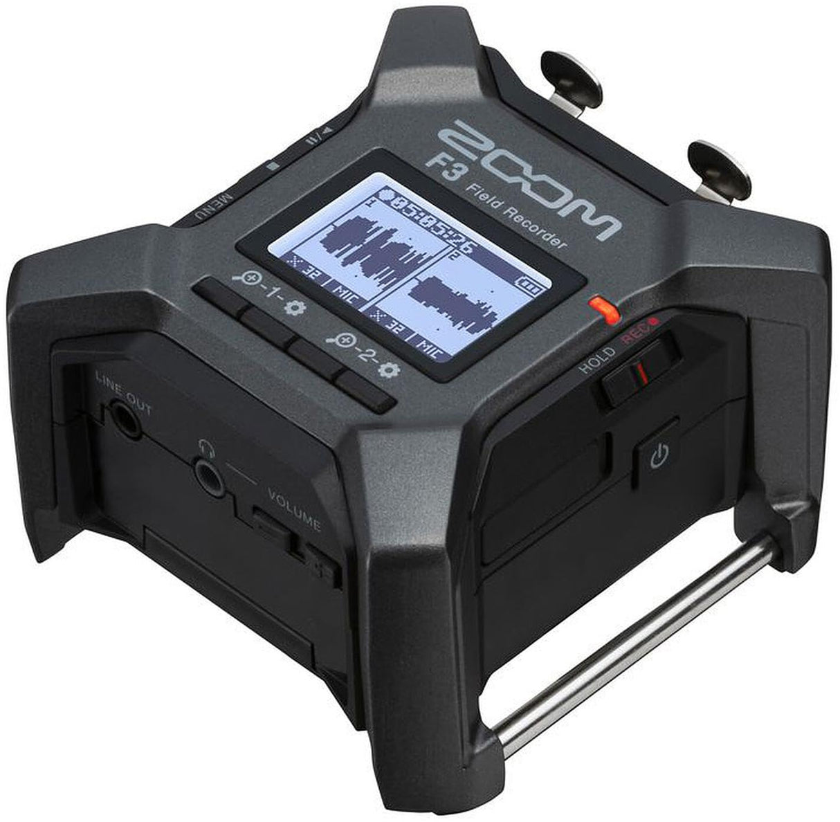 Zoom F3 Grabadora profesional de campo, grabación a 32 bits con coma flotante, 2 canales, convertidores Dual AD, 2 entradas XLR con bloqueo, alimentacion a pilas, control inalámbrico