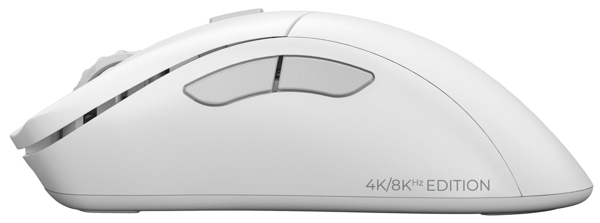 Glorious Gaming Model D 2 Pro 4K/8K Ratón Gaming inalámbrico - 2,4 GHz 1 ms de retardo, sondeo 4K/8K, 100M clics, 62 g superligero, Gran batería, Sensor PPP 26K, RGB, ergonómico, 6 Botones - Blanco