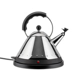 Alessi MG32 AZ - Hervidor de agua eléctrico e inalámbrico, acero inoxidable y mango de poliamida, color negro