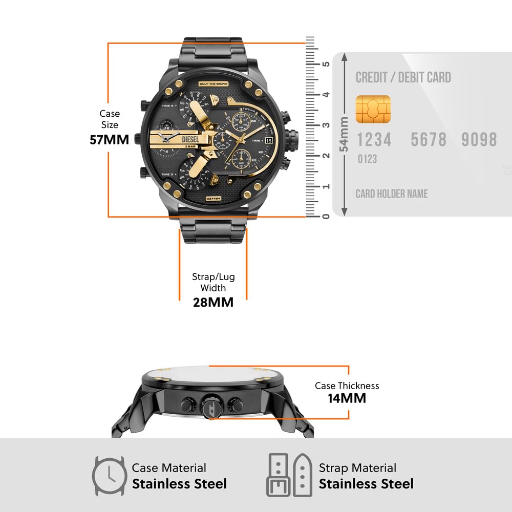 Diesel Reloj Analógico para Hombre de Cuarzo con Correa en Acero Inoxidable DZ7484