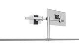 Durable Soporte de mesa Pro para 1 monitor de 21-27" y 1 tableta de 7-13", con paso de mesa, giratorio en 360°, inclinable, ajustable en altura, 508823, plata