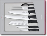 Victorinox Swiss Classic, Juego de cuchillos de cocina profesionales, 7 piezas, negro