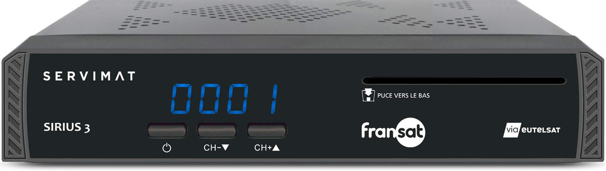Servimat - Decodificador satélite Fransat HD SIRIUS3, Color Negro
