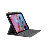 Logitech Slim Folio para iPad 7a y 8a generación, Disposición QWERTY Inglés Reino Unido, Gris