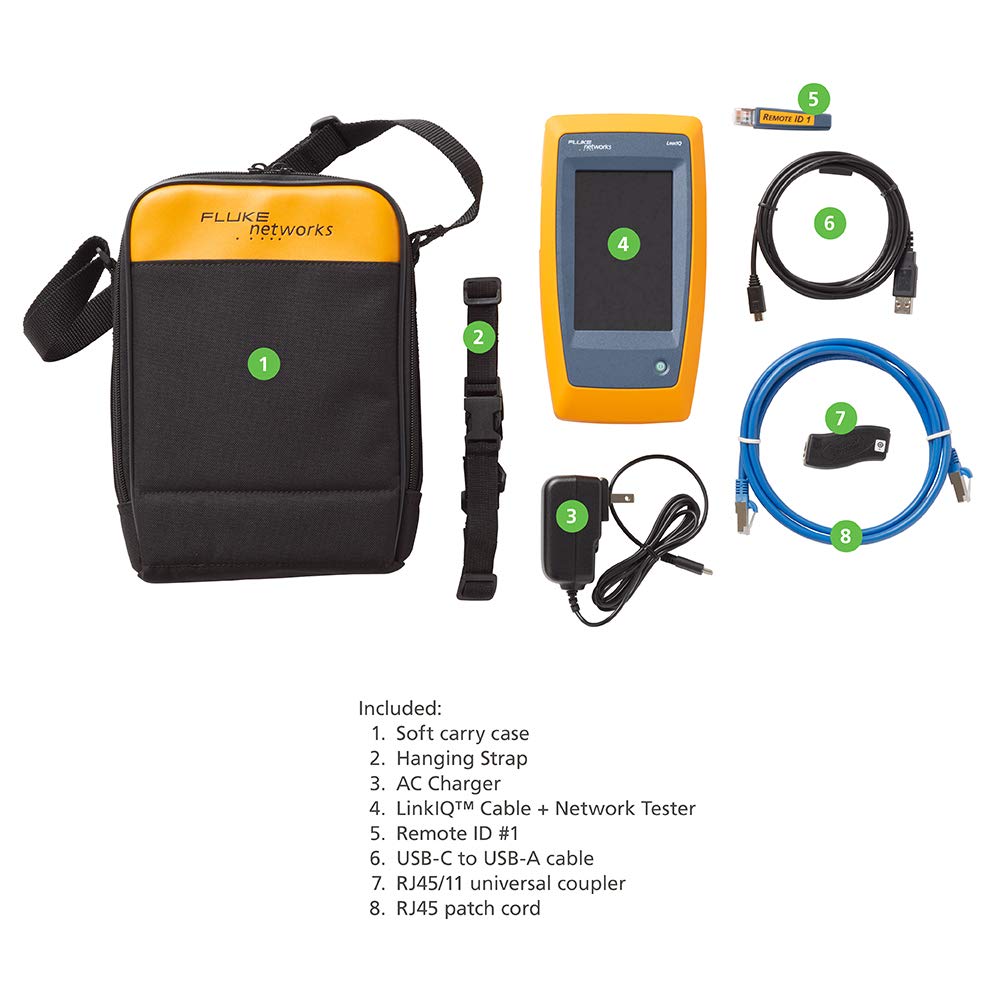 Fluke Networks Cable + comprobador de red LinkIQ™