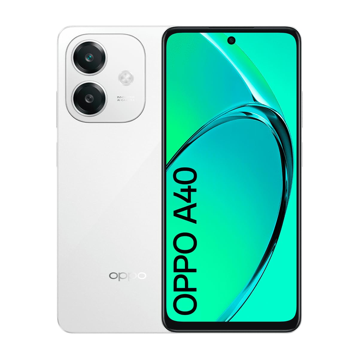 OPPO A40 - Smartphone Libre, 12GB(6GB+6GB) 128GB, Pantalla HD+ LCD 6.7", Cámara 50+2+8 MP, Android, Batería 5100mAh, Carga Rápida 45W - Blanco