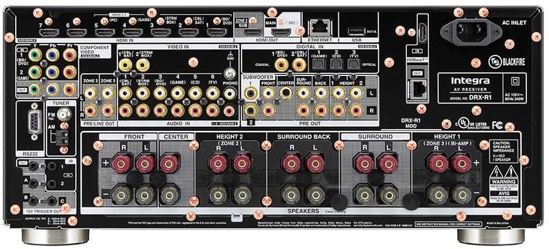 INTEGRA DRX-R1.3-B, Receptor A/V Sintoamplificador HiFi de 11.2 Canales Home Theater THX Ultra Certified, Dolby Atmos, DTS:X e IMAX Enhanced