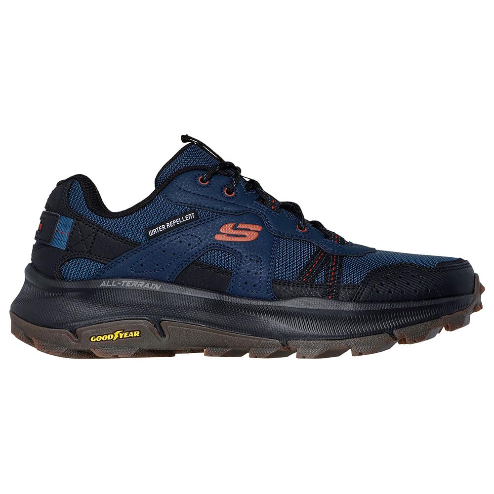 Skechers Equalizer 5.0 Trail Solix Creek, Zapatillas Hombre, Navy Leather/Textile/Black Trim, 45 EU