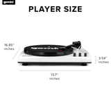 Gemini TT-900BB Stereo Turntable Music System - Belt Drive - Bluetooth input - Dual 50 Watt Stereo Speakers - Includes 45 Adapter (White)