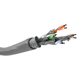 Goobay 96095 Cable de red CAT 6 A cable de instalación 305m CAT 6A cable de conexión S/FTP cable Ethernet sin halógenos sin enchufe Cable LAN gris 350 metros