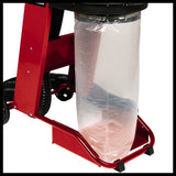 Einhell Aspirador TE-VE 550/1 A (550 W, enchufe Automático 2500 W, manguera de aspiración de 250 cm y Ø 100 mm, 2 adaptadores de aspiración 36 mm, Liberación Rápida para Bolsa de Recolección 65 L)