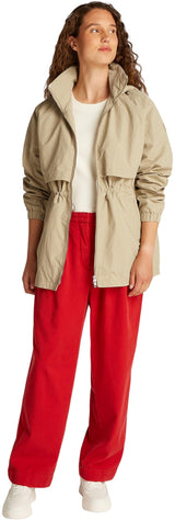 Tommy Hilfiger Cortavientos Mujer Nylon Crinkle Regular Fit, Beige (Sandalwood), L