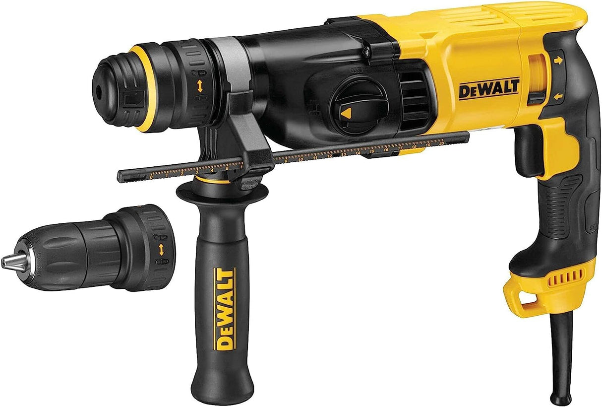 DEWALT D25134K-QS - Martillo Perforador con Cable, 2,8J, Capacidad de Perforación 24 mm Hormigón,13 mm Metal y 30 mm Madera, 3 Modos, Funcionamiento 0-1500 rpm y 5500 golpes/min