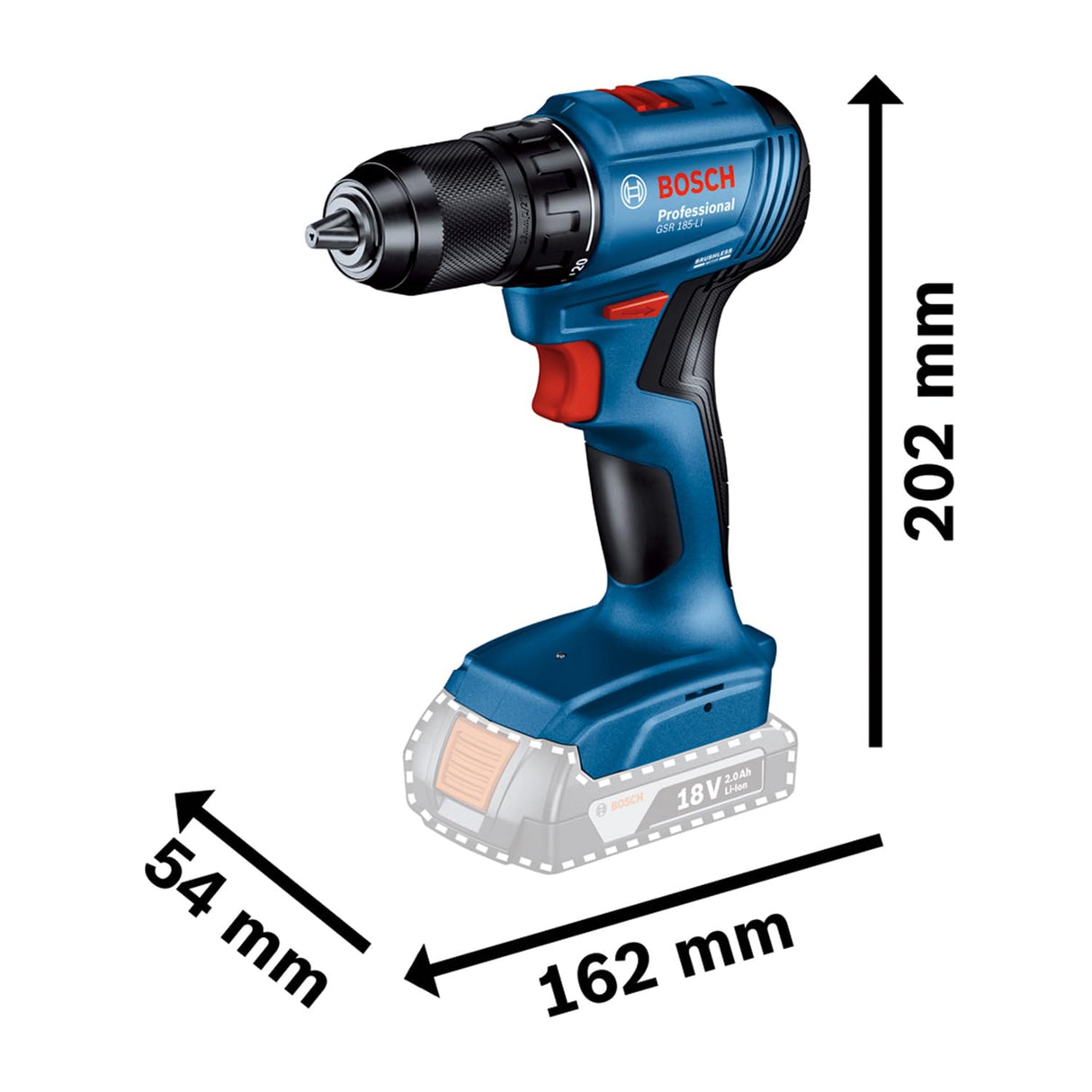 Bosch Professional 18V System Combo Kit: Atornillador de impacto a batería GDR 18V-215 + atornillador a batería GSR 185-LI (incl. 2 baterías GBA 18V 2.0Ah, cargador GAL 18V-20, maletín)