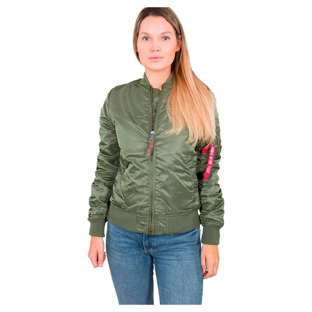 ALPHA INDUSTRIES MA-1 VF 59 Chaqueta, Verde (Sage Green-01), M para Mujer