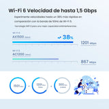 Tenda Nova Mesh MX3 (3-Pack) - Router Mesh WiFi 6 AX1500, WiFi Mesh de Doble Banda 2,4 GHz/5 GHz, Cobertura hasta 270㎡ y Conecta Más de 50 Dispositivos, MU-MIMO, OFDMA