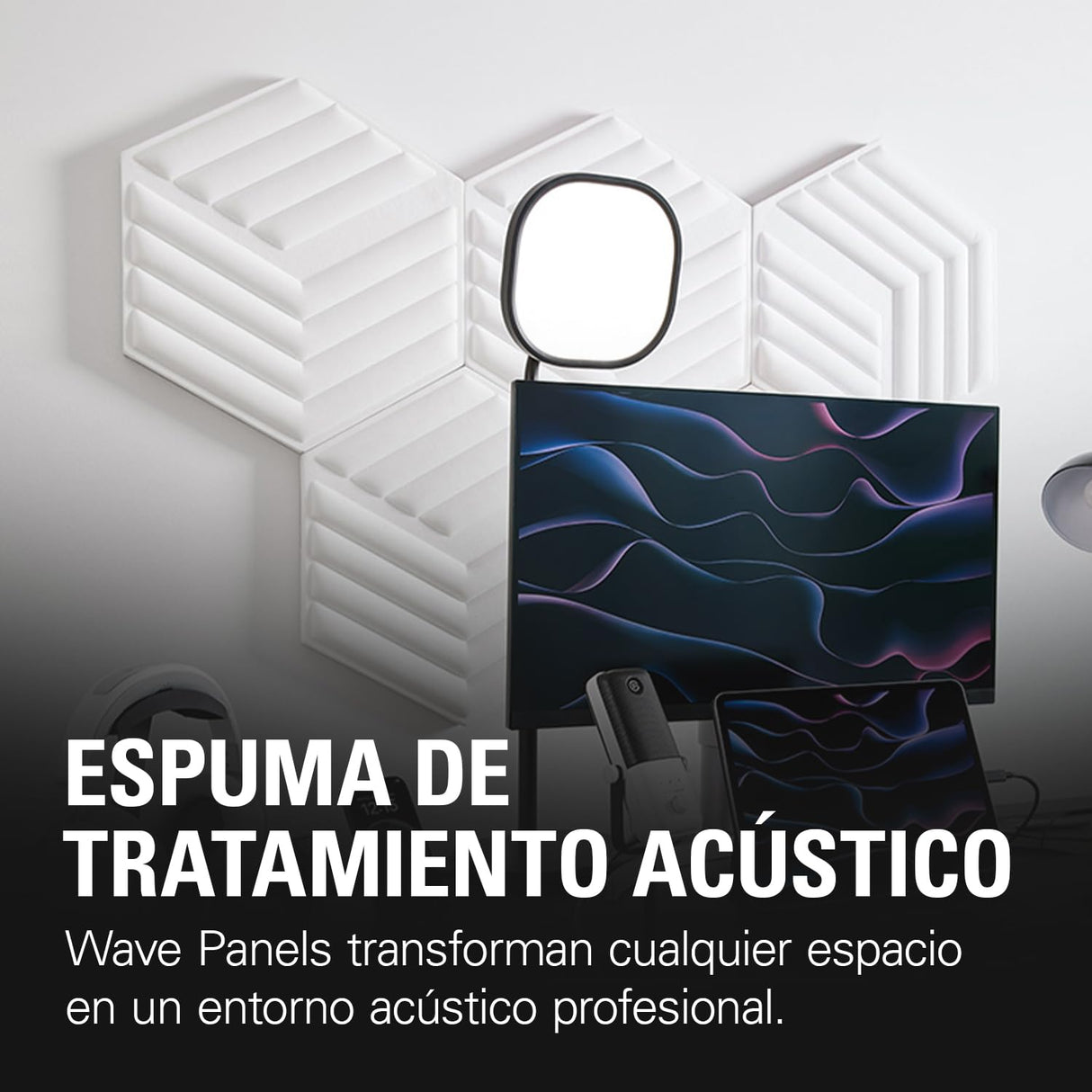 Elgato Wave Panels Starter Set (Blanco) - 6 Paneles de Tratamiento acústico, Espuma de Dos densidades, Marcos EasyClick patentados, diseño Modular, fáciles de Instalar y Quitar